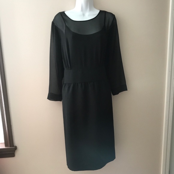 Talbots Dresses & Skirts - NWT Talbots black sheer sleeve dress. Size 18